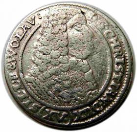 Obrazek dla: 15 krajcarów 1664 Chrystian Wołowski Księstwo Brzesko  Legnicko  Wołowskie Brzeg