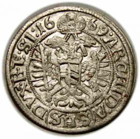 Obrazek 2 dla: 3 krajcary 1669 Leopold I Habsburg Śląsk Wrocław