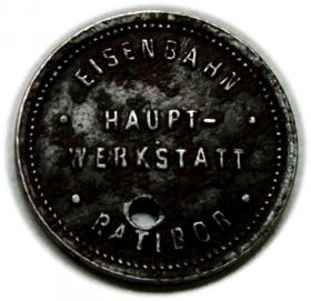 Obrazek 2 dla: 5 fenigów Główne Warsztaty Kolejowe Racibórz / Eisenbahn Haupt  Werkstatt Ratibor