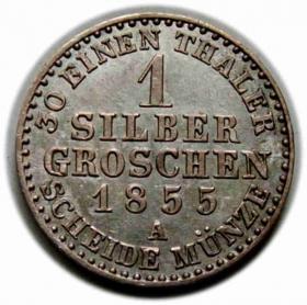 Obrazek 2 dla: 1 silber groschen 1855 Fryderyk Wilhelm IV Prusy Berlin
