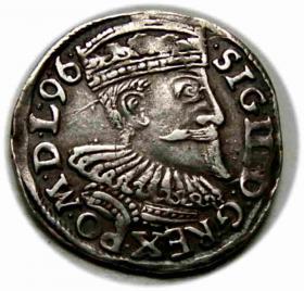Obrazek 2 dla: Trojak 1596 Zygmunt III Waza Wschowa