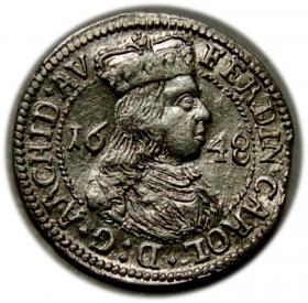 Obrazek dla: 3 krajcary 1648 Ferdynand Karol Austria Hall