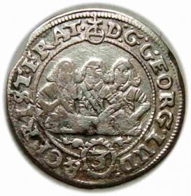 Obrazek dla: 3 krajcary 1657 Jerzy III, Ludwik IV, Chrystian, Księstwo Brzesko  Legnicko  Wołowskie Brzeg