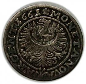 Obrazek 2 dla: 3 krajcary 1661 Jerzy III Brzeski Księstwo Brzesko  Legnicko  Wołowskie Brzeg