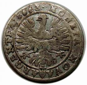 Obrazek 2 dla: 15 krajcarów 1663 Jerzy III Brzeski Księstwo Brzesko  Legnicko  Wołowskie Brzeg