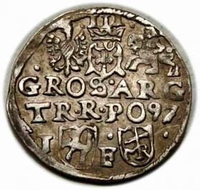 Obrazek 2 dla: Trojak 1597 Zygmunt III Waza Lublin