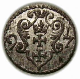 Obrazek dla: Denar 1597 Zygmunt III Waza Gdańsk