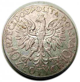 Obrazek 2 dla: 10 złotych 1932 Głowa Kobiety II RP Warszawa