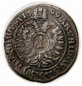 Obrazek 2 dla: 1 krajcar 1699 Leopold I Habsburg Wrocław