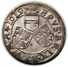 Obrazek 2 dla: 3 krajcary 1619 Karol Austriacki Księstwo Nyskie Biskupów Wrocławskich Nysa