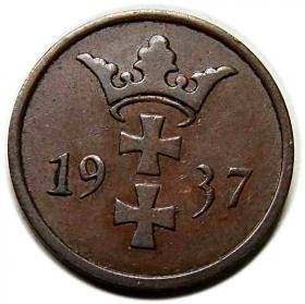 Obrazek 2 dla: 2 fenigi 1937 Wolne Miasto Gdańsk