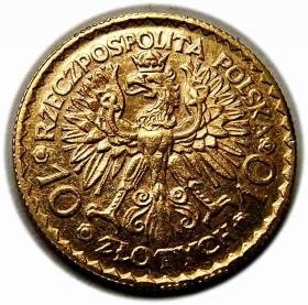 Obrazek dla: 10 złotych 1925 Bolesław Chrobry II RP złoto