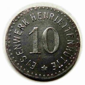 10 fenigów Przemków Primkenau Henriettenhutte