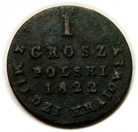 Obrazek dla: 1 grosz 1822 Aleksander I Romanow Królestwo Polskie Warszawa