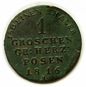 Obrazek dla: 1 grosz 1816 Fryderyk Wilhelm III Wielkie Księstwo Poznańskie Berlin