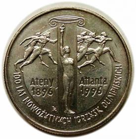 Obrazek dla: 2 złote 1995 100 Lat Nowożytnych Igrzysk Olimpijskich III RP Warszawa
