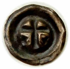 Obrazek 2 dla: Brakteat krzyż łaciński Zakon Krzyżacki