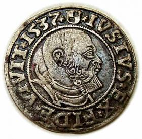 Obrazek dla: Grosz 1537 Albrecht Hohenzollern Księstwo Pruskie Królewiec