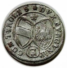 Obrazek 2 dla: 3 krajcary 1643 Ferdynand Karol Austria Tyrol Hall