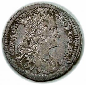 Obrazek dla: 3 krajcary 1730 Karol VI Habsburg Wrocław