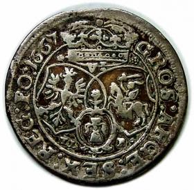 Obrazek 2 dla: Szóstak 1667 Jan Kazimierz Bydgoszcz