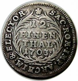 Obrazek dla: 1/12 talara 1703 August II Mocny Sas Lipsk