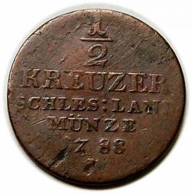 Obrazek dla: 1/2 krajcara 1788 Fryderyk Wilhelm II Wrocław