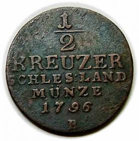Obrazek dla: 1/2 krajcara 1796 Fryderyk Wilhelm II Wrocław