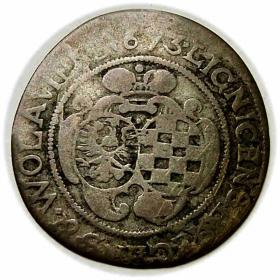 Obrazek dla: 6 krajcarów 1673 Ludwika Anhalcka Księstwo Brzesko  Legnicko  Wołowskie Brzeg