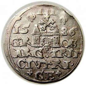 Obrazek 2 dla: Trojak 1586 Stefan Batory Ryga