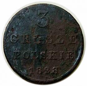 Obrazek dla: 3 grosze 1828 Aleksander I Romanow Królestwo Polskie pod zaborem rosyjskim Warszawa