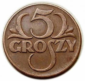Obrazek dla: 5 groszy 1939 II RP Warszawa