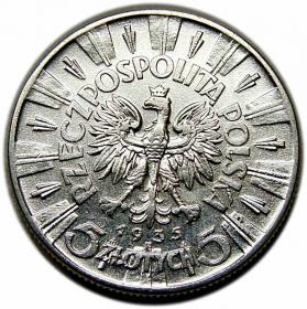 Obrazek 2 dla: 5 złotych 1935 Józef Piłsudski II RP Warszawa