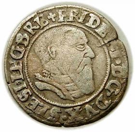 Obrazek dla: Grosz 1543 Fryderyk II Legnicki Księstwo Brzesko  Legnicko  Wołowskie Legnica