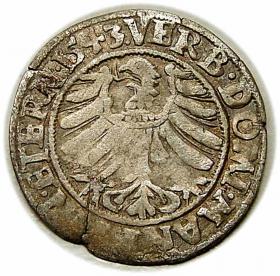 Obrazek 2 dla: Grosz 1543 Fryderyk II Legnicki Księstwo Brzesko  Legnicko  Wołowskie Legnica