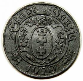 Obrazek 2 dla: 10 fenigów 1920 Wolne Miasto Gdańsk