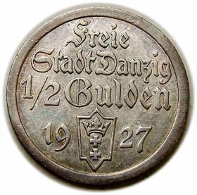 1/2 guldena 1927 Wolne Miasto Gdańsk Berlin