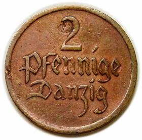 Obrazek dla: 2 fenigi 1923 Wolne Miasto Gdańsk Berlin
