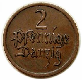 Obrazek dla: 2 fenigi 1926 Wolne Miasto Gdańsk Berlin
