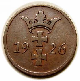 Obrazek 2 dla: 2 fenigi 1926 Wolne Miasto Gdańsk Berlin
