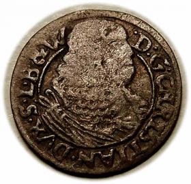 Obrazek dla: 1 krajcar 1669 Chrystian Wołowski Księstwo Brzesko  Legnicko  Wołowskie Brzeg