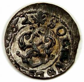 Obrazek 2 dla: Szeląg 1662 Karol XI Inflanty Liwonia