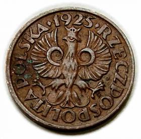 Obrazek 2 dla: 1 grosz 1925 II RP Waszawa