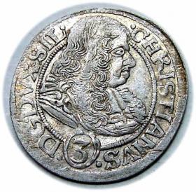 Obrazek dla: 3 krajcary 1669 Christian Wołowski Księstwo Brzesko  Legnicko  Wołowskie Brzeg