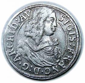 Obrazek dla: 3 krajcary 1663 Zygmunt Franciszek Austria Tyrol Hall