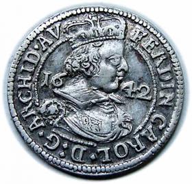 Obrazek dla: 3 krajcary 1642 Ferdynand Karol Tyrol Hall