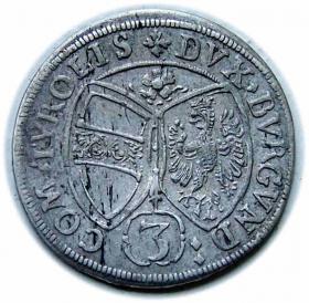 Obrazek 2 dla: 3 krajcary 1656 Ferdynand Karol Austria Tyrol Hall