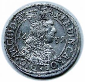 Obrazek dla: 3 krajcary 1659 Ferdynand Karol Austria Tyrol Hall	