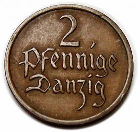 Obrazek dla: 2 fenigi 1937 Wolne Miasto Gdańsk