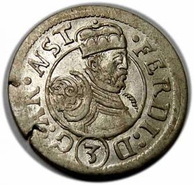 Obrazek dla: 3 krajcary Ferdynand II Tyrolski Austria Tyrol Hall